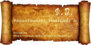 Veszelovszki Domicián névjegykártya